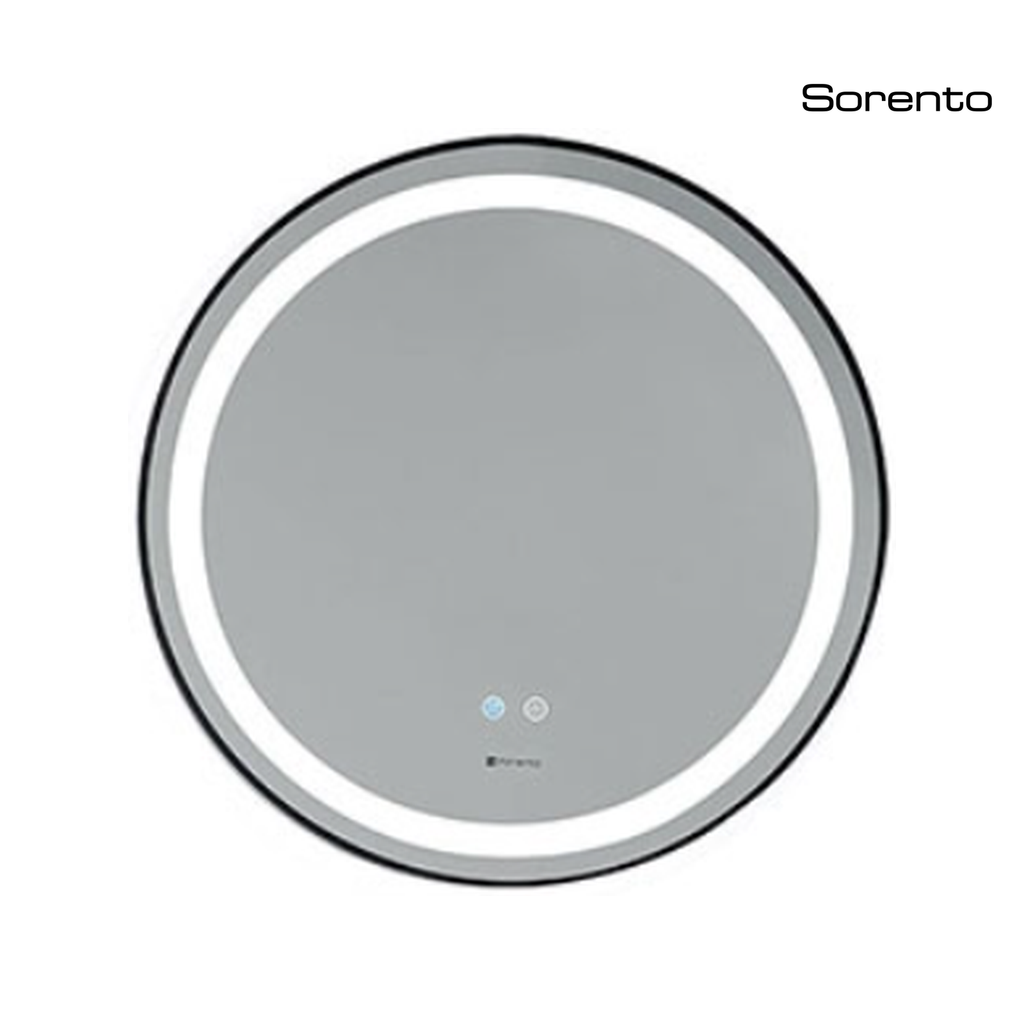 Sorento SRTMRL802 700mm Black Aluminium Frame LED Mirror | Anti-Fog & LED Light