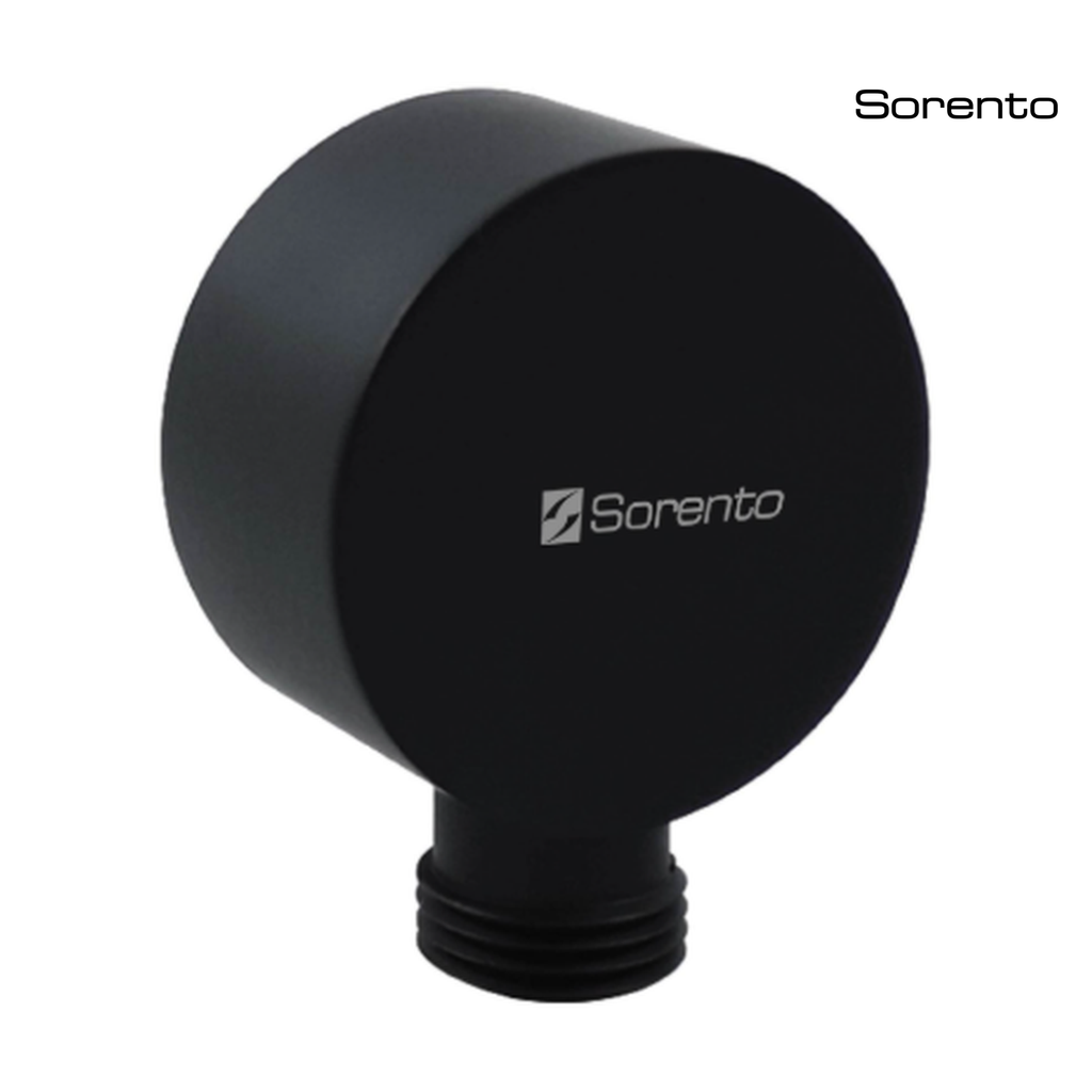 SORENTO Wall Mounted Brass Round Union Concealed Shower Connector - Matte Black