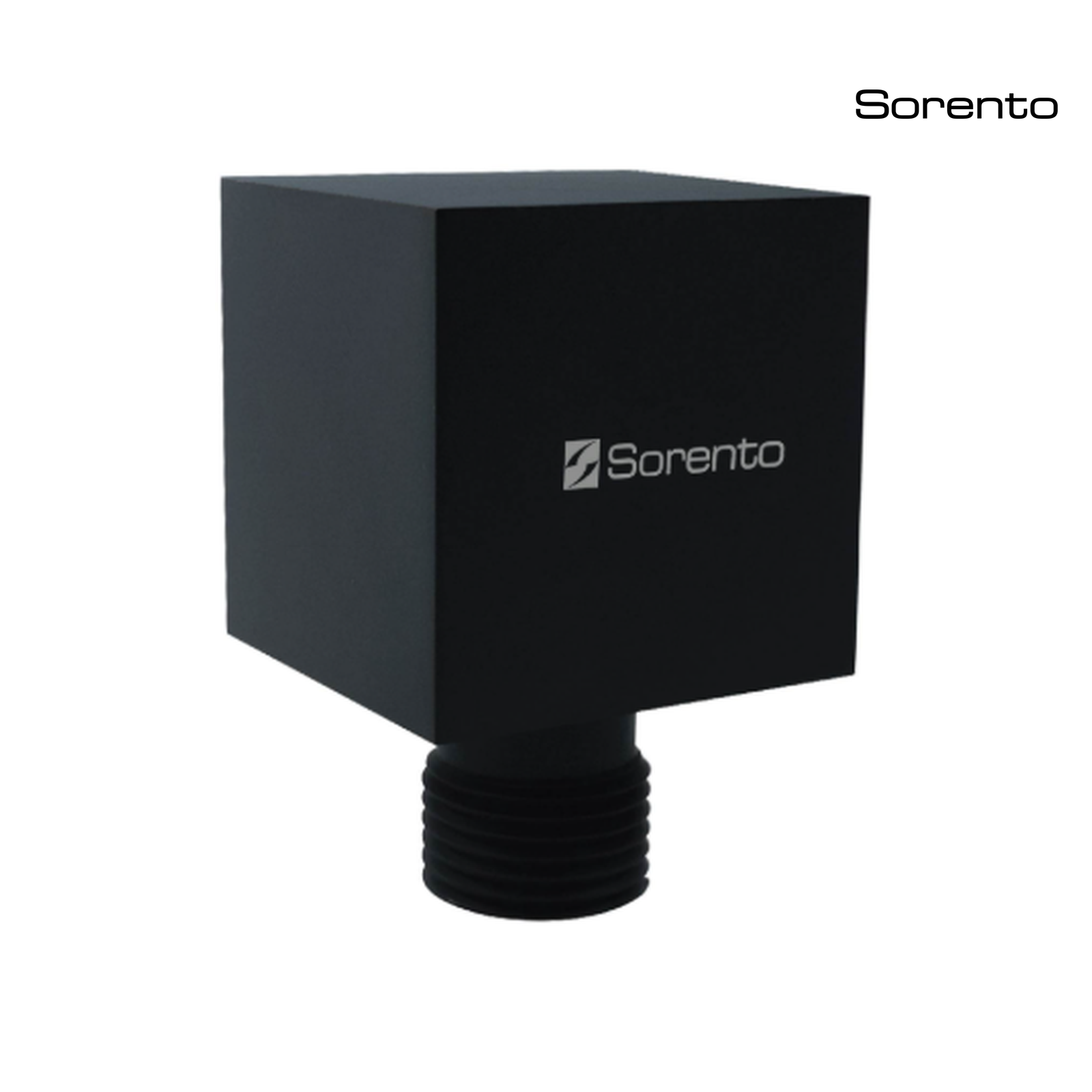 SORENTO SRTSC08-BL Wall Mounted Brass Square Union Concealed Shower Connector - Matte Black