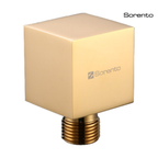 SORENTO SRTSC13-GY Wall Mounted Brass Square Union Concealed Shower Connector - Golden Yellow