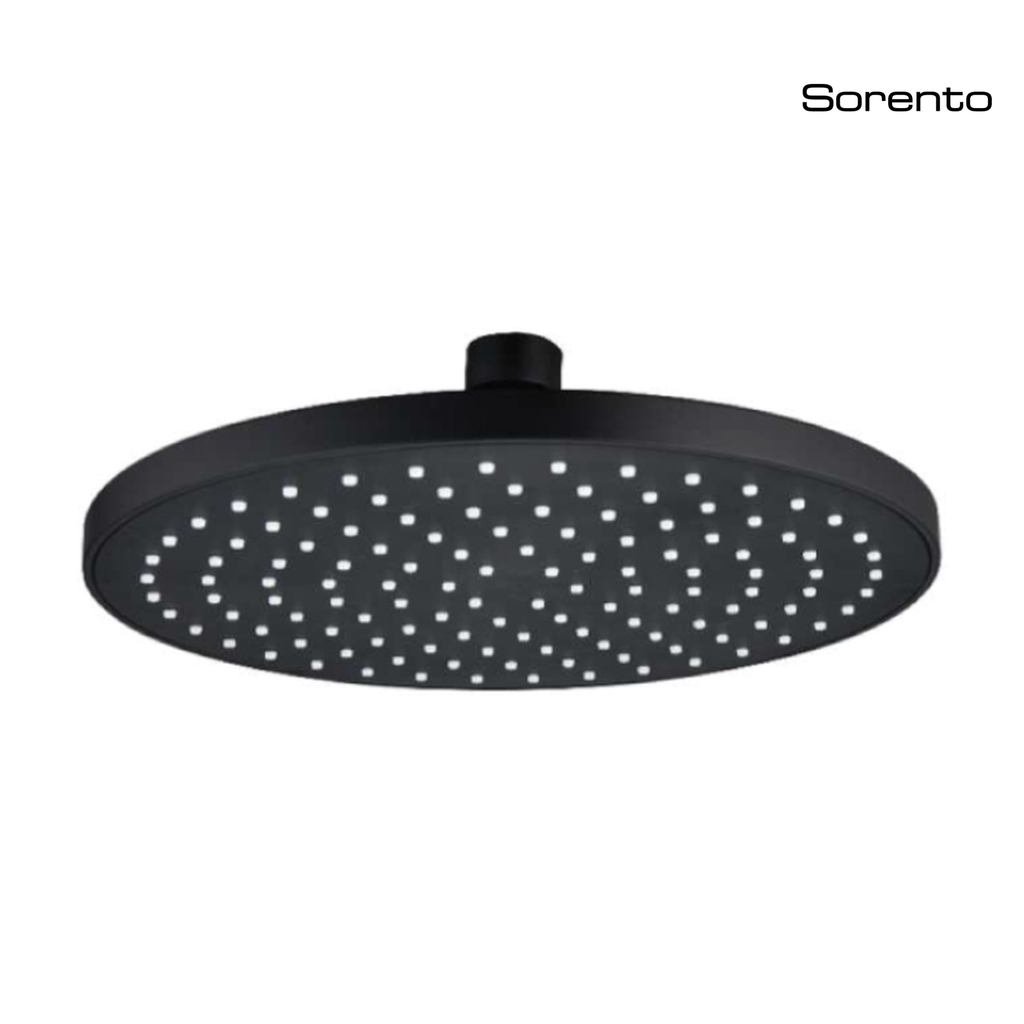 SORENTO SRTSH2623-BL6 225mm Matte Black Round Fixed ABS Rain Shower Head