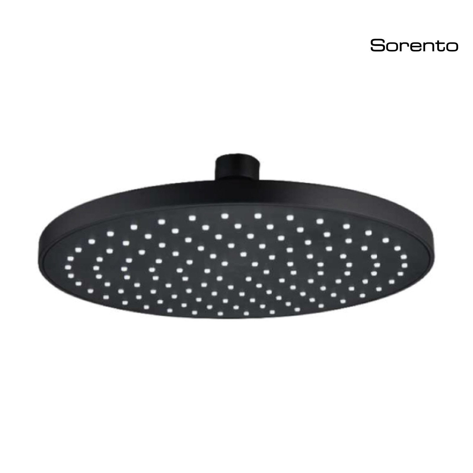 SORENTO SRTSH2623-BL6 225mm Matte Black Round Fixed ABS Rain Shower Head