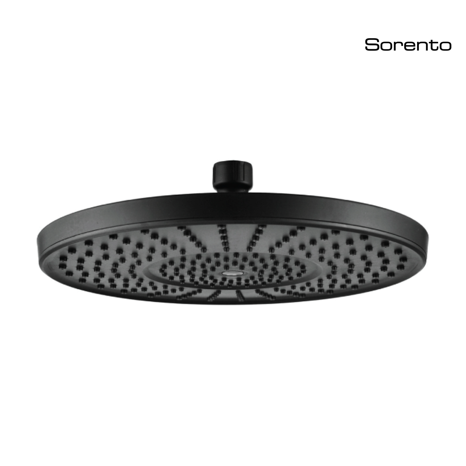 SORENTO SRTSH2625-BL 250mm Matte Black Round Fixed ABS Rain Shower Head