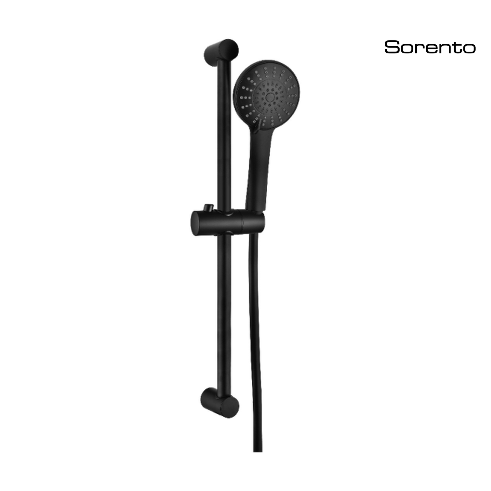 SORENTO SRTSS8770-BL Matte Black Sliding Bar c/w 5 Functions ABS Hand Shower & 1.5m Hose & Holder