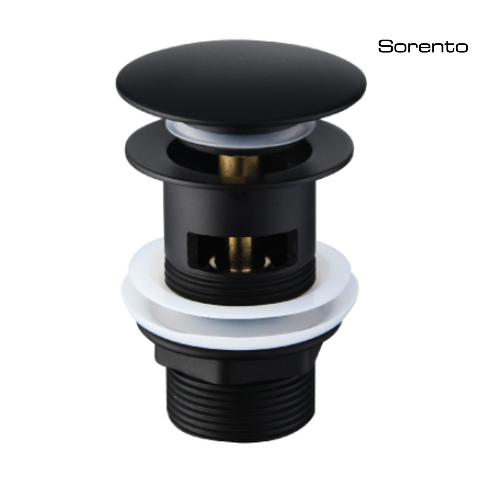 SORENTO SRTW1100-BL 80mm Brass Matte Black Pop Up Waste with Over Flow