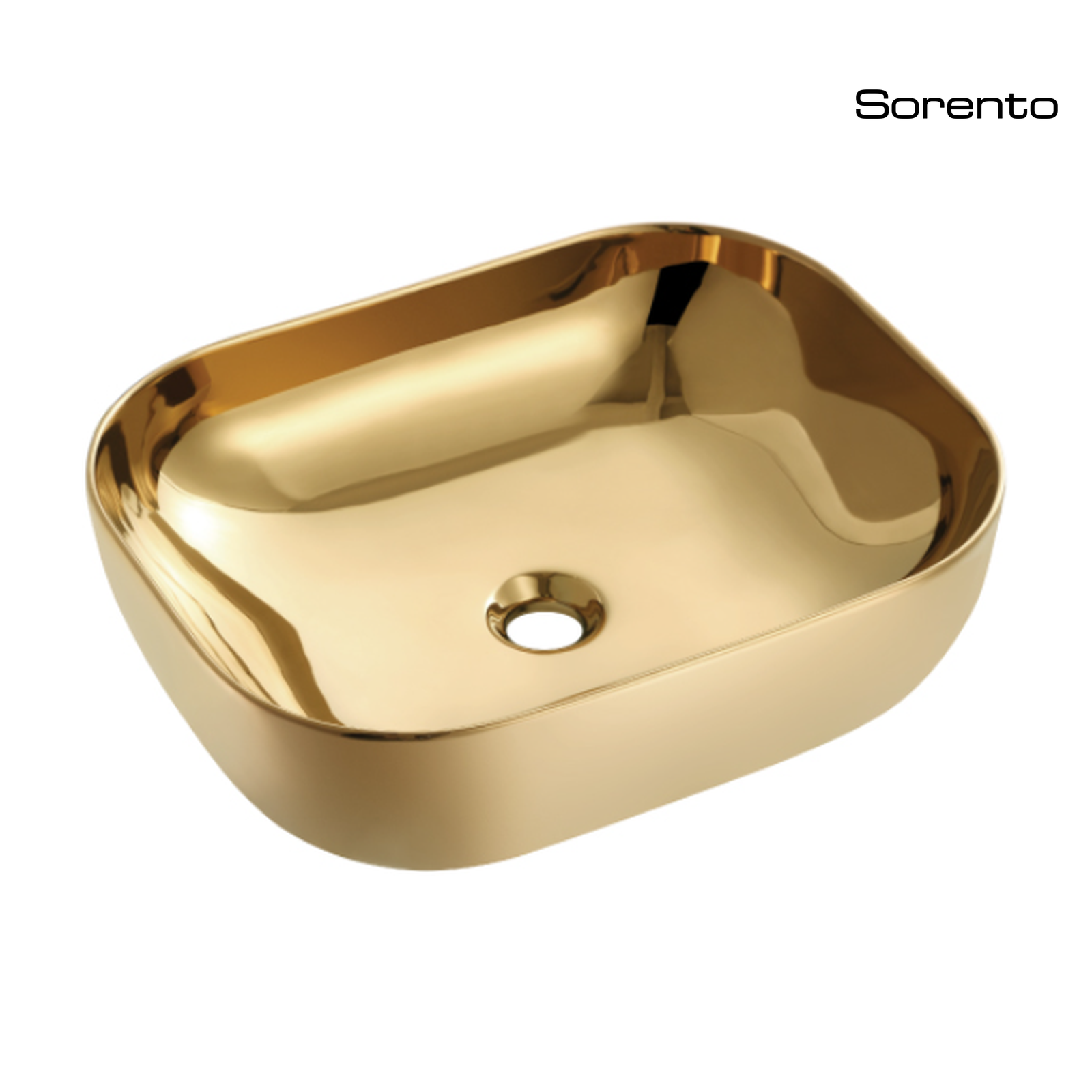 SORENTO SRTWB1086-GY 500mm Gold Counter Mounting Wash Basin come with single pre-punched tap hole