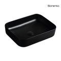 SORENTO SRTWB1411-BL 500mm Matte Black Square Counter Mounting Wash Basin come with single pre-punched tap hole