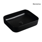 SORENTO SRTWB1411-BL 500mm Matte Black Square Counter Mounting Wash Basin come with single pre-punched tap hole