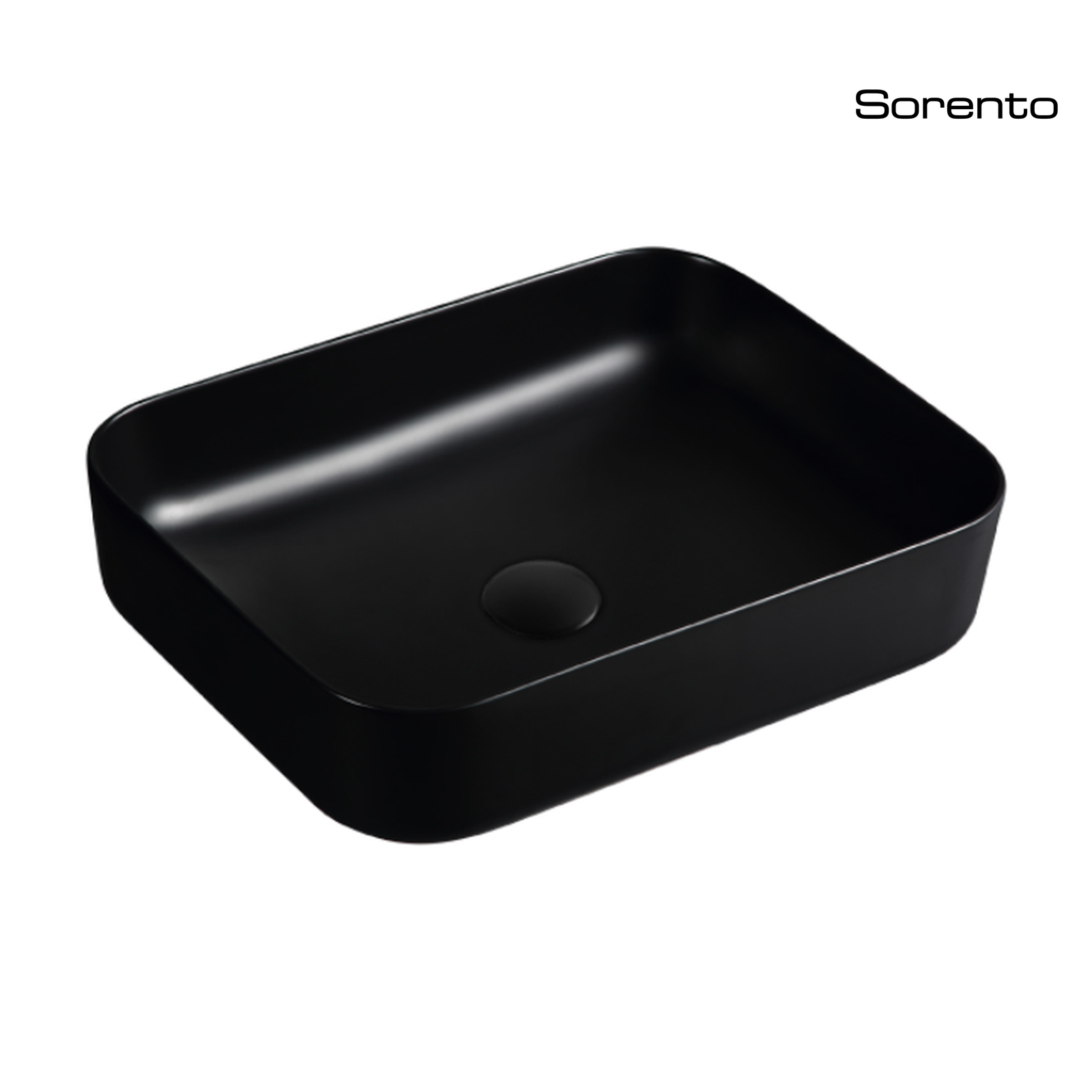 SORENTO SRTWB1411-BL 500mm Matte Black Square Counter Mounting Wash Basin come with single pre-punched tap hole