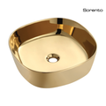 SORENTO SRTWB1413-GY 440mm Gold Oval Counter Mounting Wash Basin come with single pre-punched tap hole