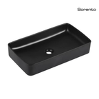 SORENTO SRTWB1419-BL 610mm Matte Black Rectangle Counter Mounting Wash Basin come with single pre-punched tap hole