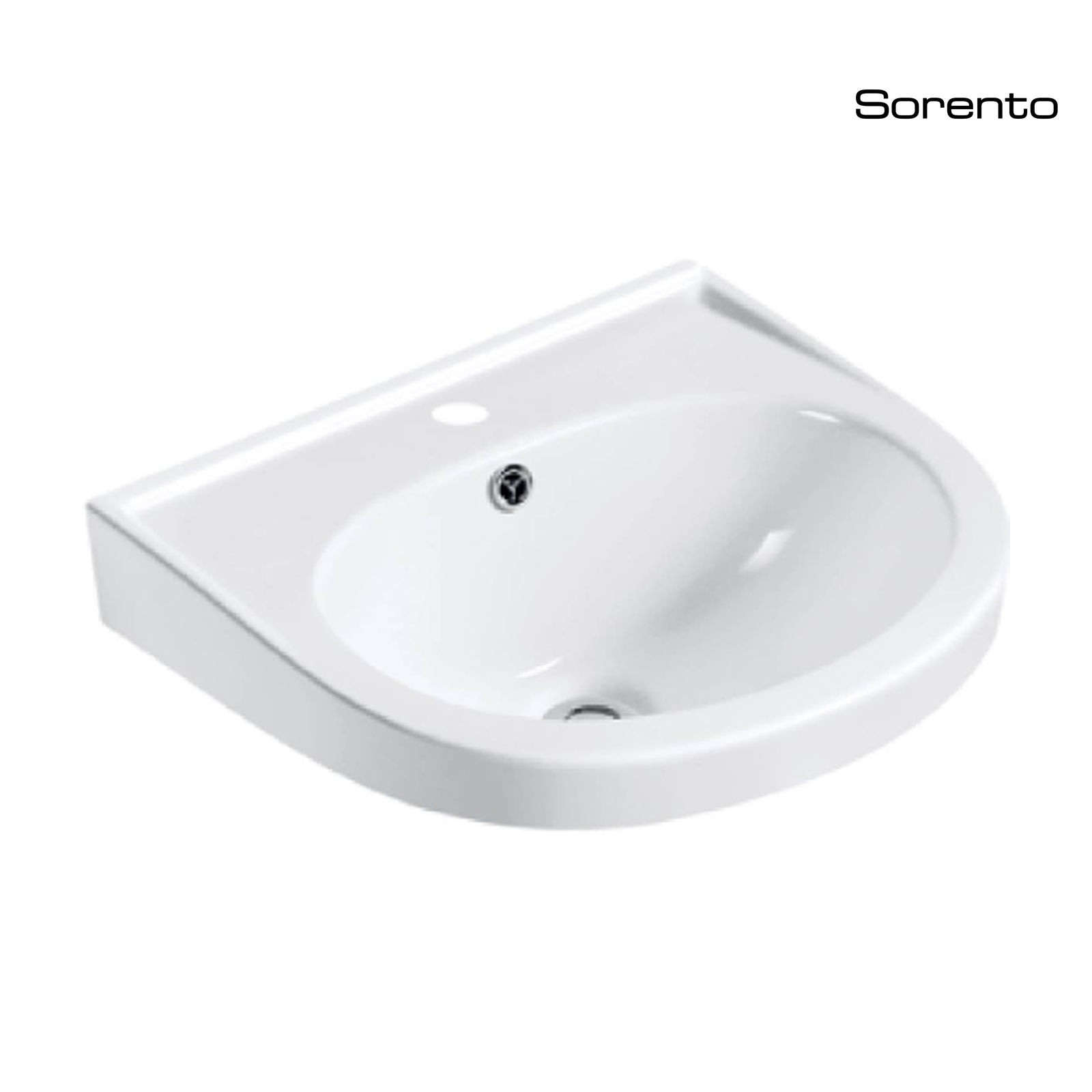 Sorento SRTWB245 410mm Wall Hung Ceramic Wash Basin with Overflow | White Bathroom Sink
