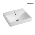 Sorento SRTWB248 430mm Wall Hung Ceramic Wash Basin with Overflow | White Bathroom Sink