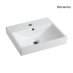 Sorento SRTWB248 430mm Wall Hung Ceramic Wash Basin with Overflow | White Bathroom Sink