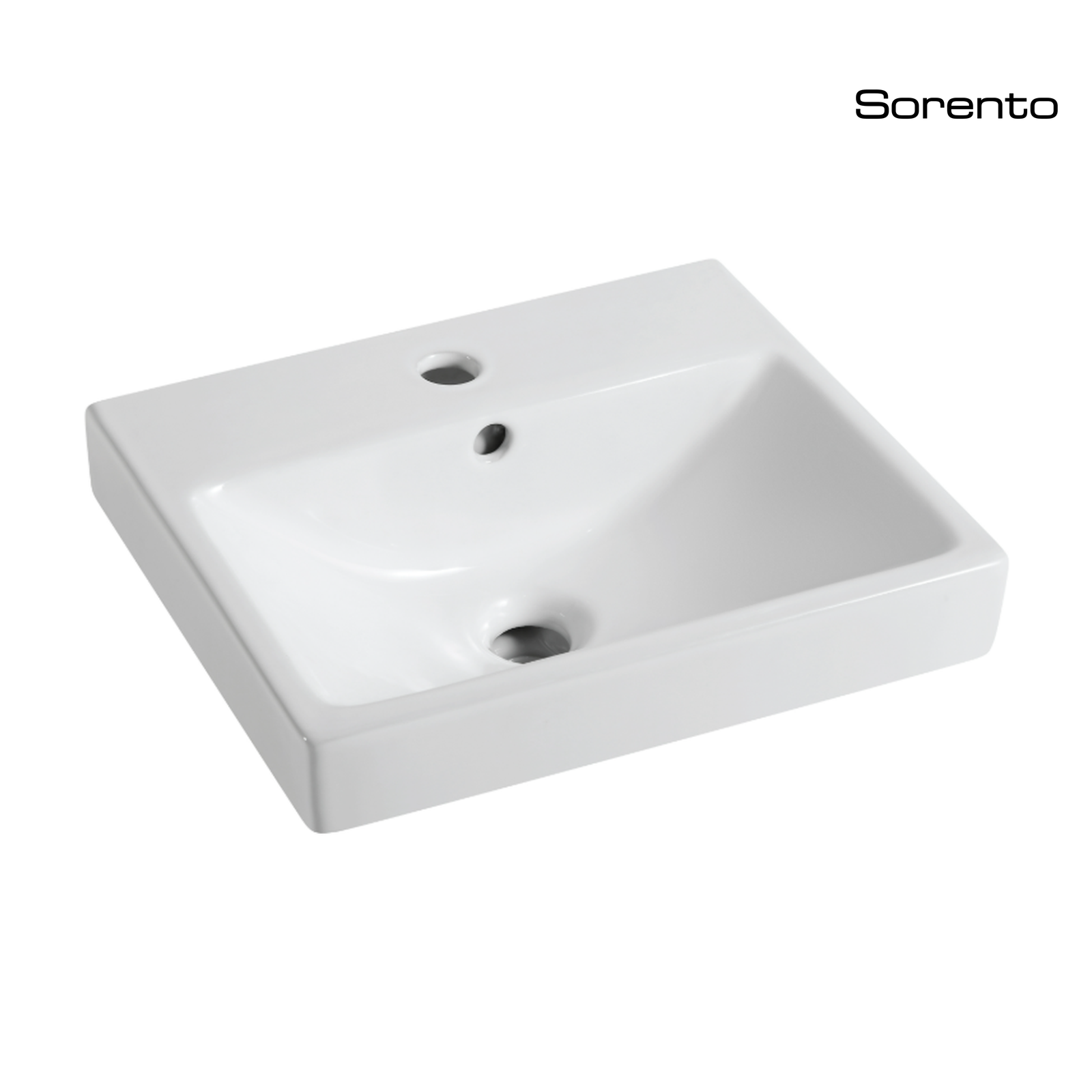 Sorento SRTWB248 430mm Wall Hung Ceramic Wash Basin with Overflow | White Bathroom Sink