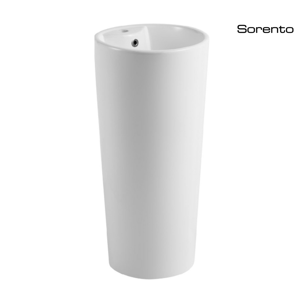 Sorento SRTWB8001 400mm Freestanding Ceramic Wash Basin with Overflow | White Bathroom Basin