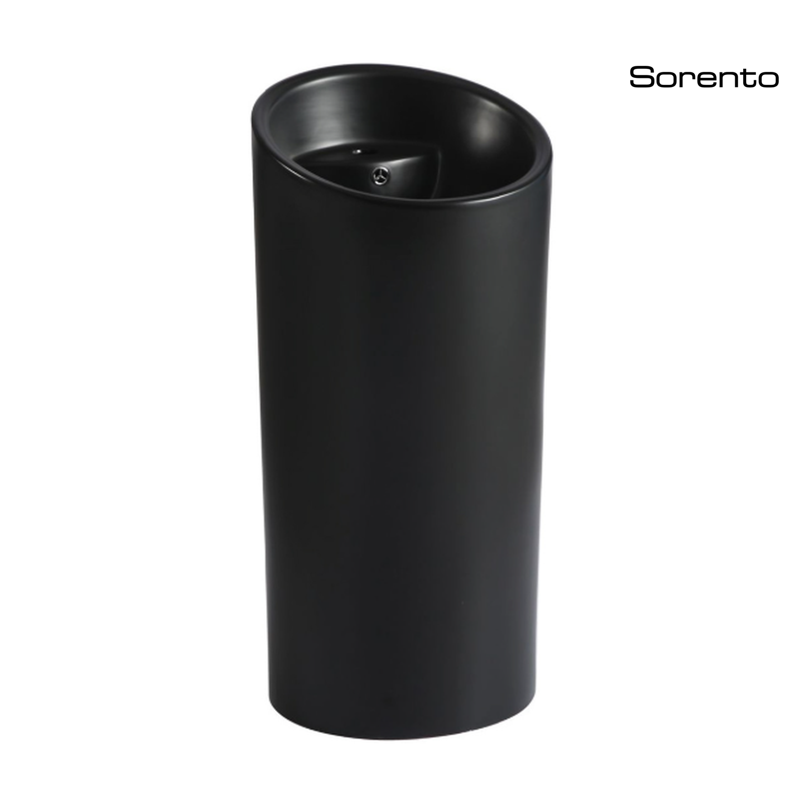 Sorento SRTWB8003-BL 480mm Freestanding Ceramic Wash Basin with Overflow | Black Bathroom Basin