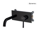 SORENTO SRTWT5612-BL5 230mm Square Matt Black Wall Mounted Basin Mixer Tap