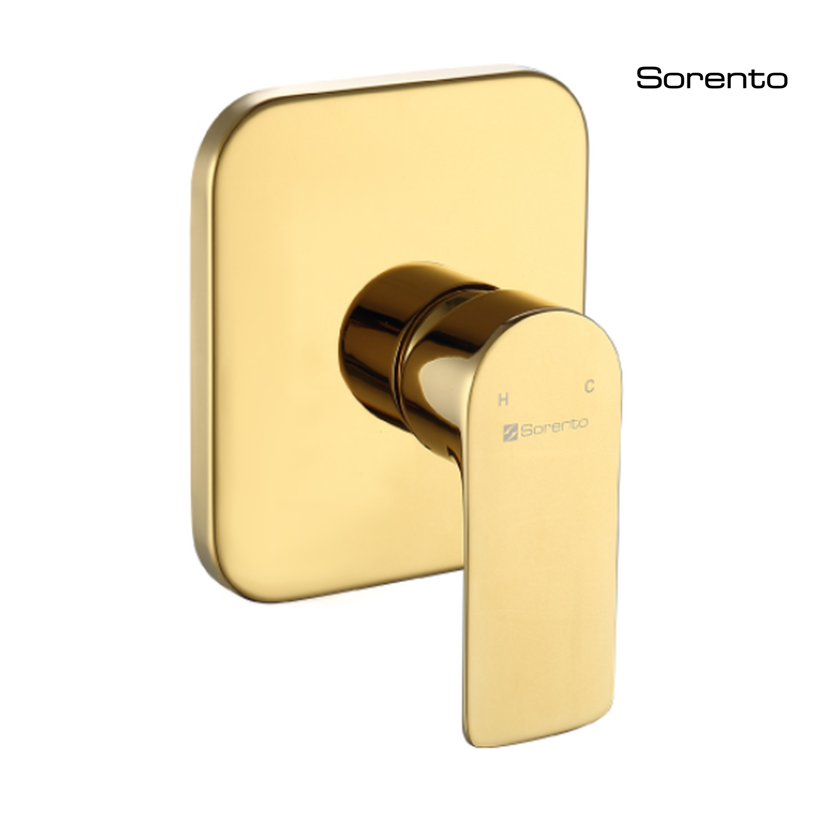 SORENTO SRTWT6853-GY6 Rectangular Concealed Manual Shower Valve with Diverter - Golden Yellow