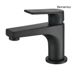 SORENTO SRTWT7445-LV-BL 114mm Modern Matte Black Brushed Brass Basin Mono Mixer Tap