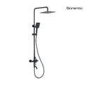 Sorento SRTWT7634-BL 3-Way Exposed Shower Set | Black | Stainless Steel Rain Shower Head with 304 Stainless Steel Body
