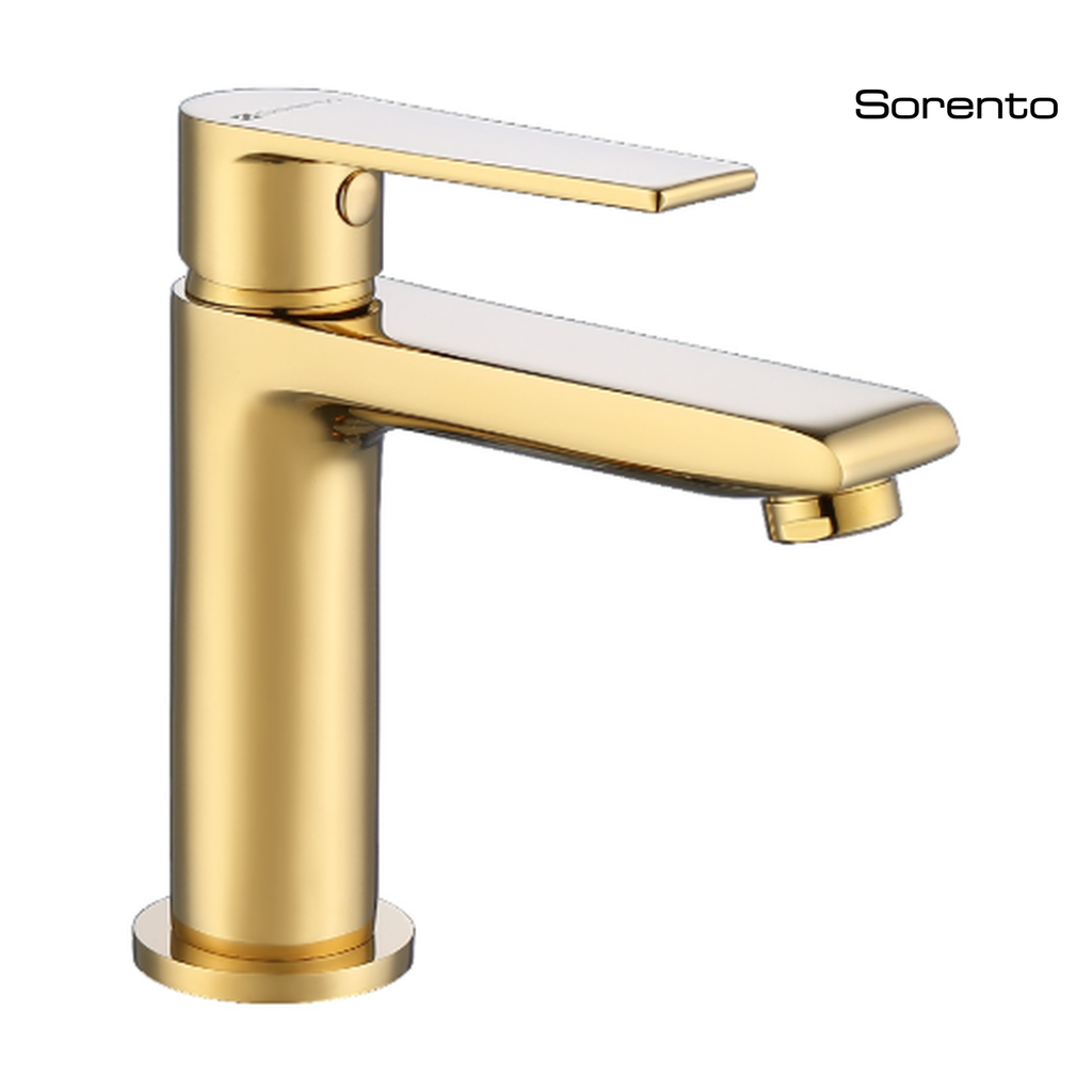 SORENTO SRTWT8241-GY 138mm Modern Gold Brushed Brass Basin Mono Mixer Tap