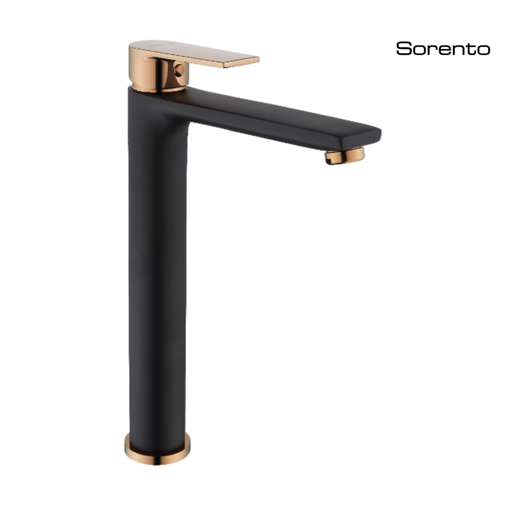 SORENTO SRTWT8250-RG 290mm Modern High Basin Mixer Tap Matte Black + Rose Gold