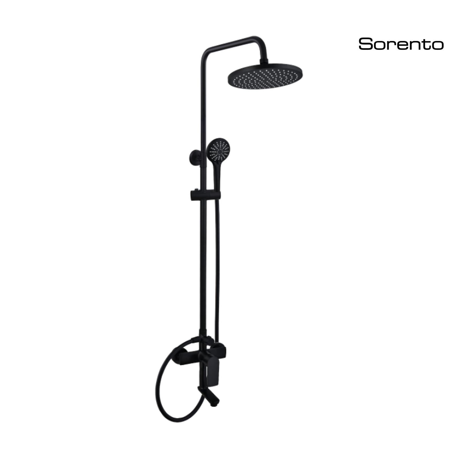 SORENTO SRTWT9606-BL Matte Black 3-Ways Exposed Shower Thermostatic Shower Bar Mixer Valve & Riser Rail Kit Set