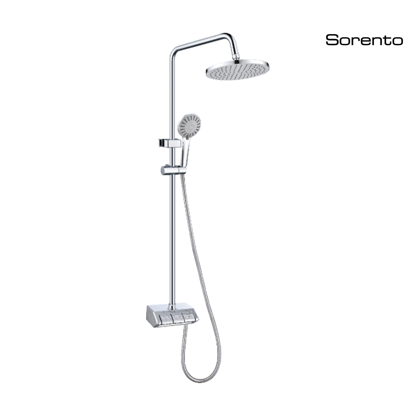 Sorento SRTWT9614 Chrome 3-Way Exposed ABS Shower Set | 225mm Rain Shower Head & 3-Function Hand Shower