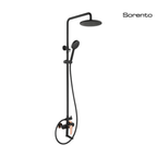 Sorento SRTWT9834-RG 3-Way Exposed Mixer Shower Set | Black & Rose Gold | Solid Brass Body with ABS Rain Shower Head
