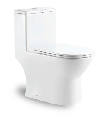 Docasa A375 P-Trap 180 S-Trap 150mm 200mm 250mm 300mm Bathroom One Piece Rimless WC Water Closet 1 Piece Jamban Duduk PP