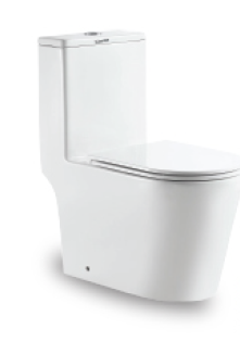 Docasa A380 P-Trap 180 S-Trap 250mm Bathroom One Piece Tornado Rimless WC Water Closet 1Piece Jamban Duduk UF Solf Close