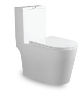 Docasa A444 P-Trap 180mm S-Trap 100mm - 300mm Bathroom One Piece Tornado Rimless WC One Piece Jamban Duduk UF Solf Close