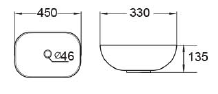 DOCASA 1087MB 450mm Ceramic Marble Counter Top Basin Sinki Tandas Bilik Mandi For Bathroom,Dining Area,Outdoor Murah
