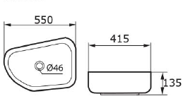 DOCASA 3179 550mm Ceramic White Counter Top Basin Sinki Tandas Bilik Mandi For Bathroom,Dining Area, And Outdoor Murah