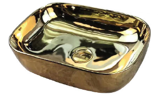 DOCASA 1087G 450mm Gold Counter Top Basin Sinki Tandas Bilik Mandi For Bathroom,Dining Area,Outdoor Murah