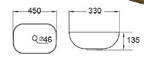 DOCASA 1087G 450mm Gold Counter Top Basin Sinki Tandas Bilik Mandi For Bathroom,Dining Area,Outdoor Murah