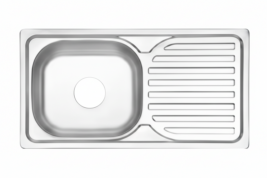 GLORY GL8045 800mm Stainless Steel Kitchen Sink Top-Mount Single Bowl Matt Sinki Dapur