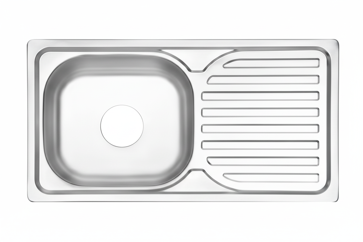 GLORY GL8045 800mm Stainless Steel Kitchen Sink Top-Mount Single Bowl Matt Sinki Dapur