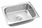 GLORY GL6045 600mm Stainless Steel Kitchen Sink Top-Mount Single Bowl Matt Sinki Dapur