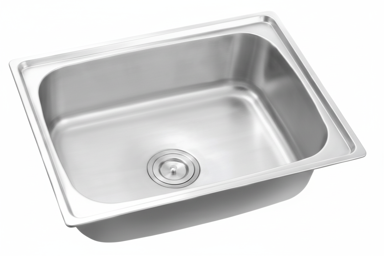 GLORY GL6045 600mm Stainless Steel Kitchen Sink Top-Mount Single Bowl Matt Sinki Dapur