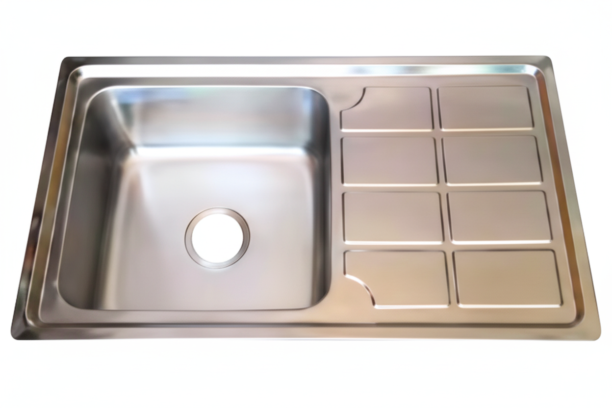 GLORY GL8245 825mm Stainless Steel Kitchen Sink Top-Mount Single Bowl Matt Sinki Dapur