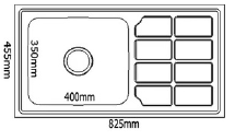 GLORY GL8245 825mm Stainless Steel Kitchen Sink Top-Mount Single Bowl Matt Sinki Dapur