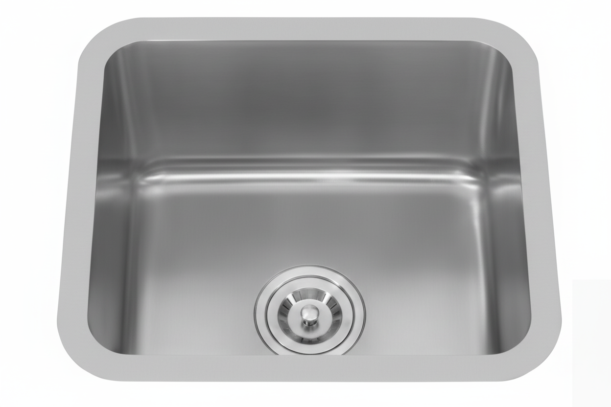 GLORY GL5040-R50 450mm Stainless Steel Kitchen Sink Top-Mount Single Bowl Matt Sinki Dapur