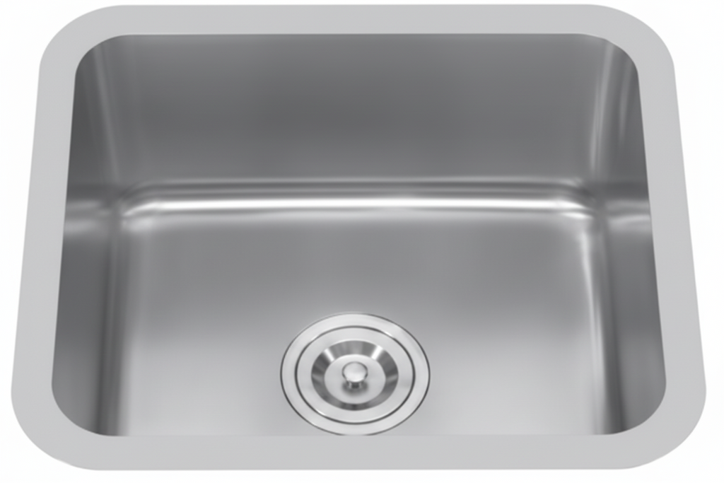 GLORY GL4944-R50 490mm Stainless Steel Kitchen Sink Top-Mount Single Bowl Matt Sinki Dapur