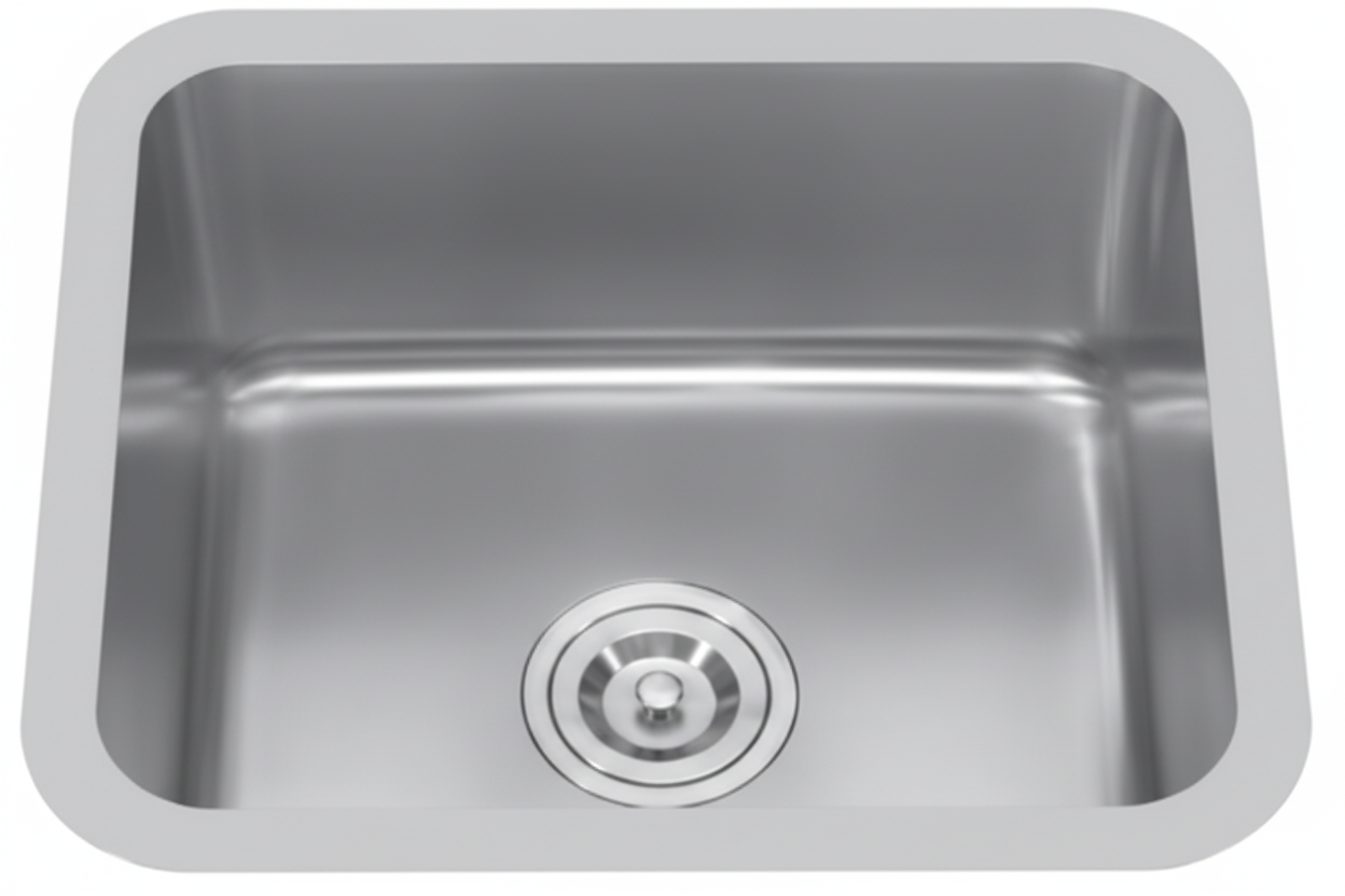 GLORY GL4944-R50 490mm Stainless Steel Kitchen Sink Top-Mount Single Bowl Matt Sinki Dapur