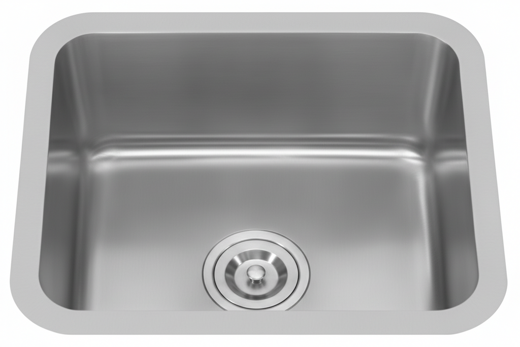GLORY GL5045-R50 500mm Stainless Steel Kitchen Sink Top-Mount Single Bowl Matt Sinki Dapur