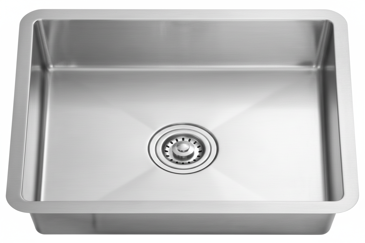 GLORY GL6146-R20 610mm Stainless Steel Kitchen Sink Top-Mount Single Bowl Matt Sinki Dapur