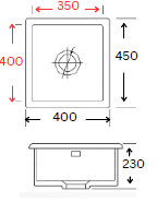 GLORY GL4045 400mm Stainless Steel 304 Kitchen Sink Undermount Single Bowl Matt Sinki Dapur