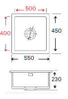 GLORY GL5545 550mm Stainless Steel 304 Kitchen Sink Undermount Single Bowl Matt Sinki Dapur